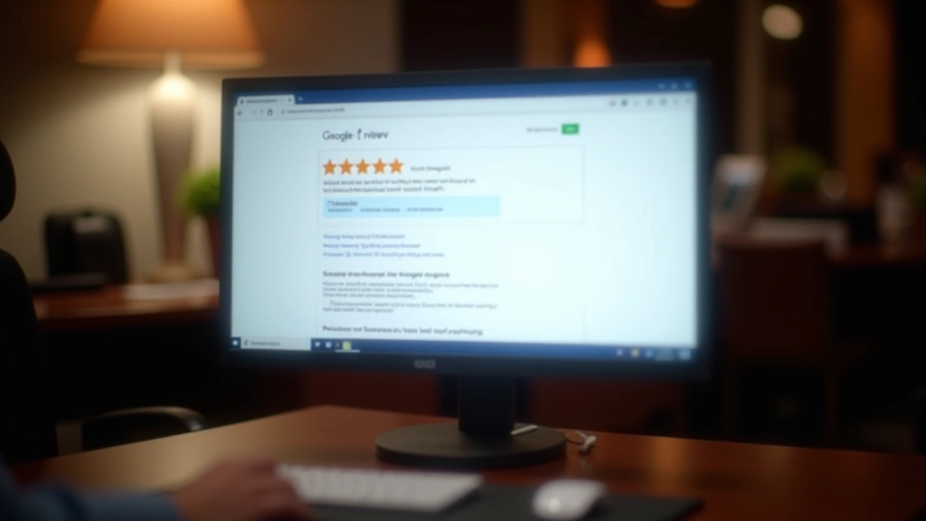 Schermo del computer che mostra stelle di valutazione e recensioni di ristoranti su Google