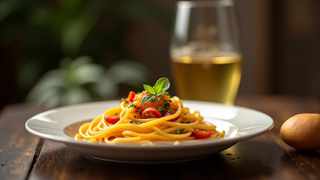 Setup di illuminazione professionale per fotografia food con softbox e riflettore bianco accanto a un piatto di pasta