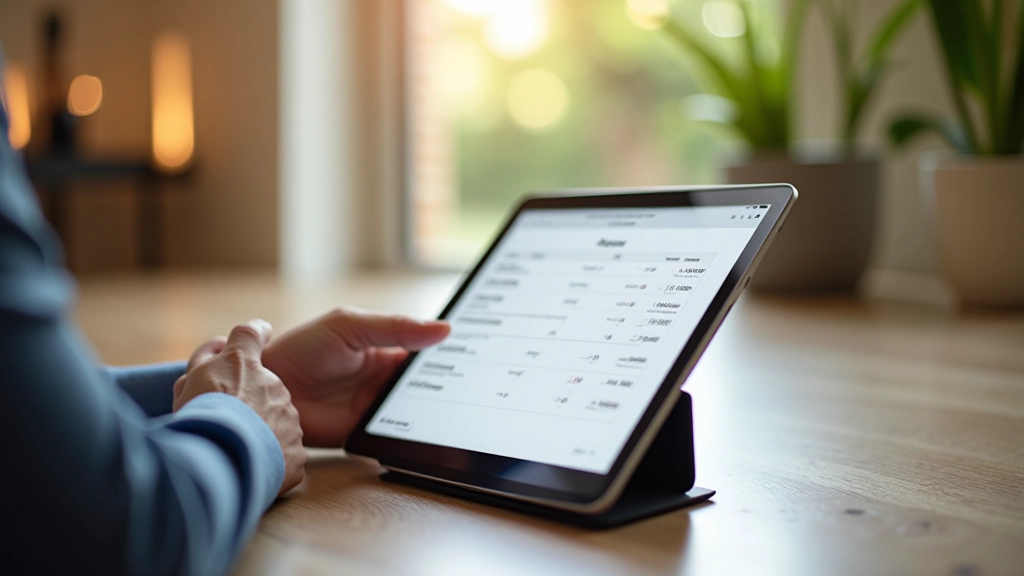 Mano che punta a schermo tablet mostrando prezzi e opzioni di personalizzazione nel menu digitale