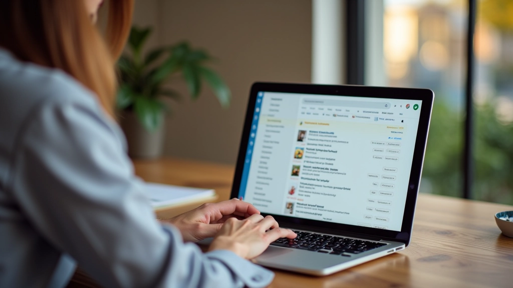 Persona che digita su laptop ricerca locale di ristorante con mappa e risultati di ricerca