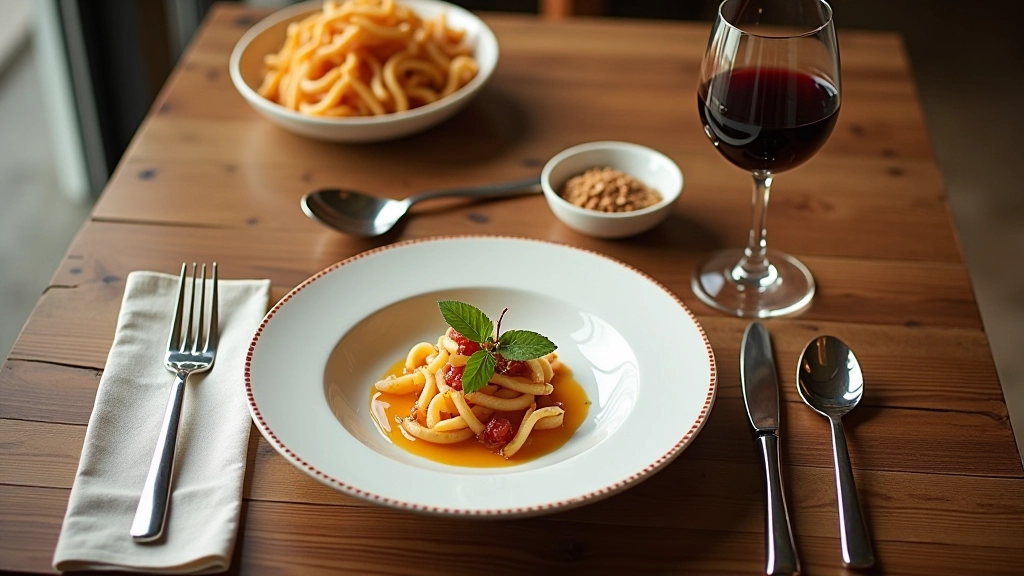 Tavolo da fotografo con piatti, bicchieri, posate e elementi di styling per composizione food photography