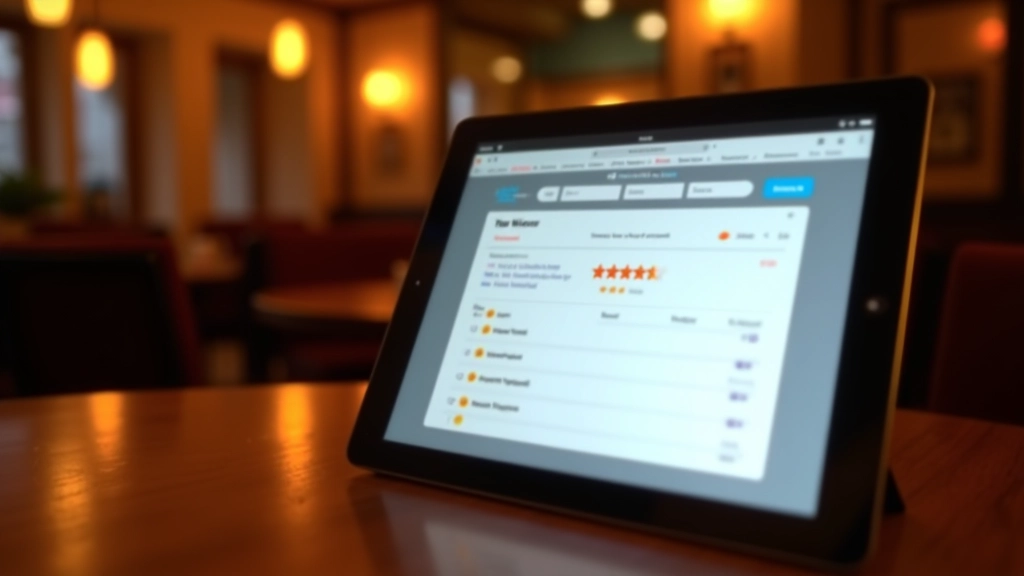 Schermo di tablet che mostra i feedback e le valutazioni dei clienti con grafici di soddisfazione